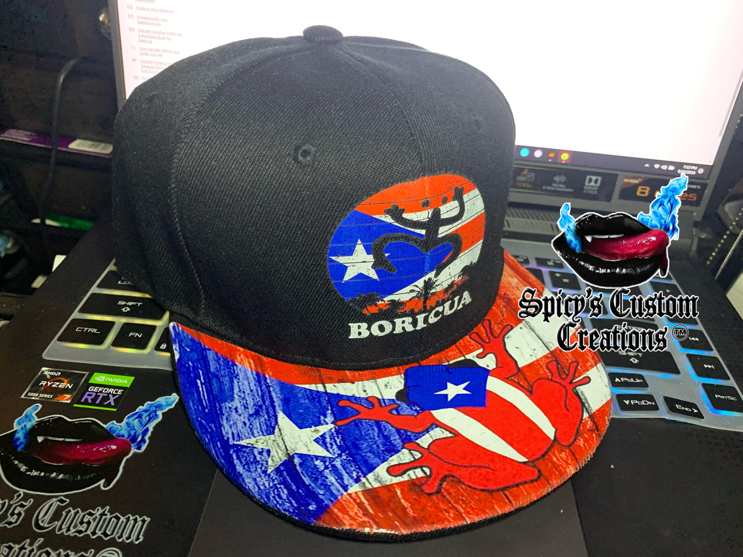 Custom Snap Back Hat with Custom Brim